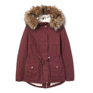 NWT Maroon Parka with Fur Hood